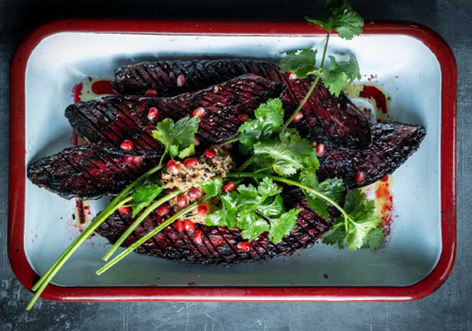 Grilled beets with Miso butter